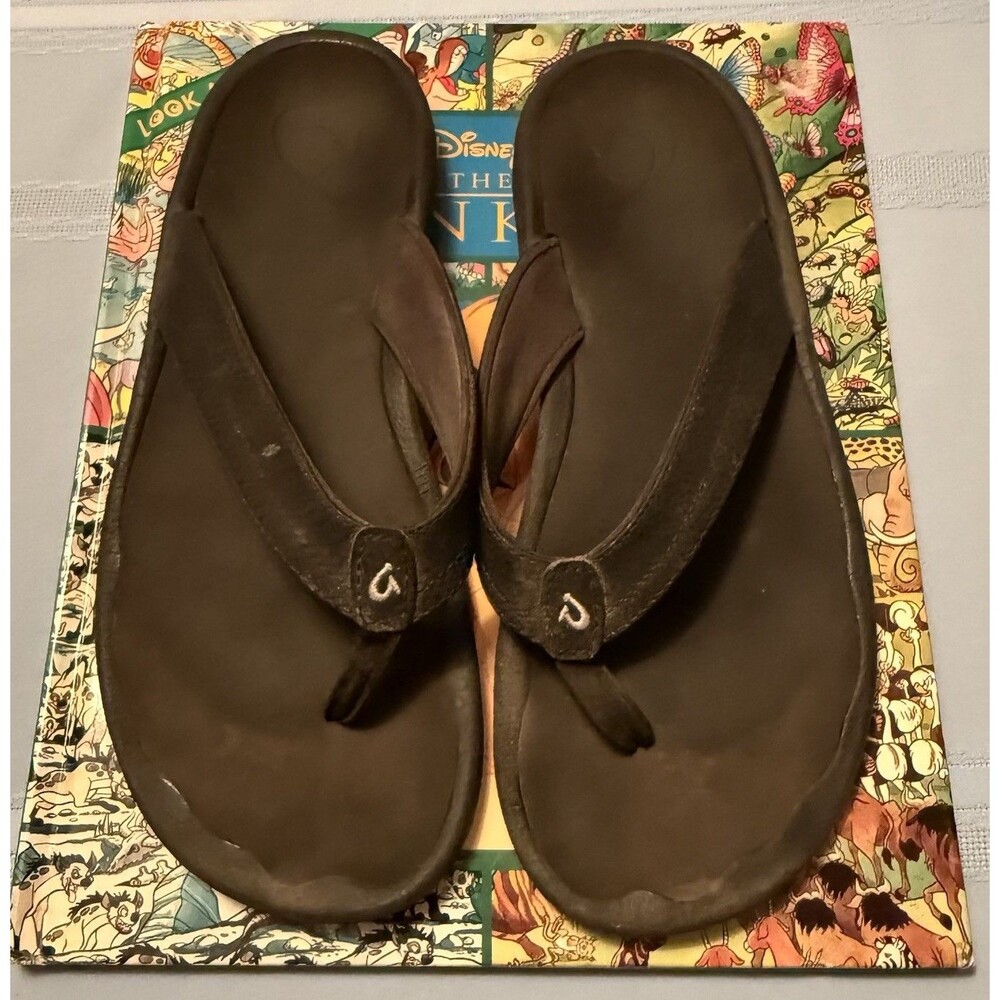 OluKai Ohana Women's Flip Flop Sandals Size 9 Brown Dark Java Beach Thong 20110